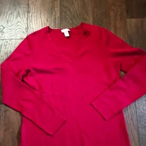 CHICOS V-Neck Red Sweater